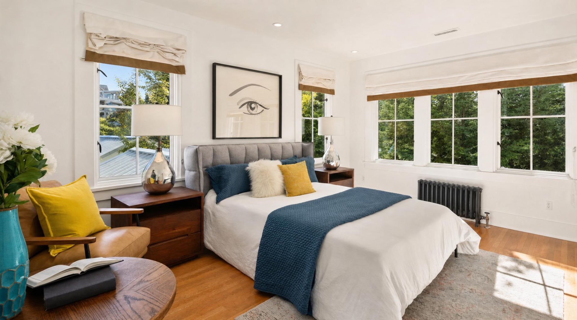 Sunlit Blue Bedroom